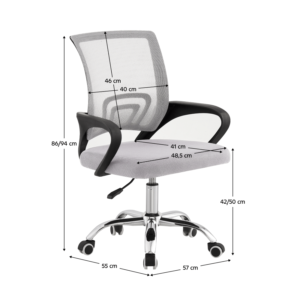 Scaun de birou, gri/ negru, DEX 4 NEW — imaginea 5