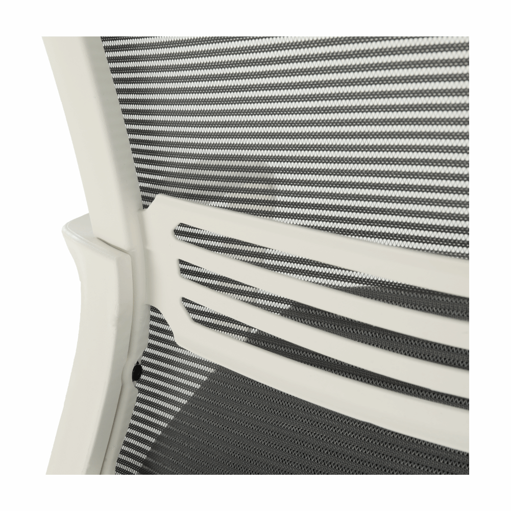Scaun de birou, plasa gri/ material negru / plastic alb, APOLO 2 NEW — imaginea 8