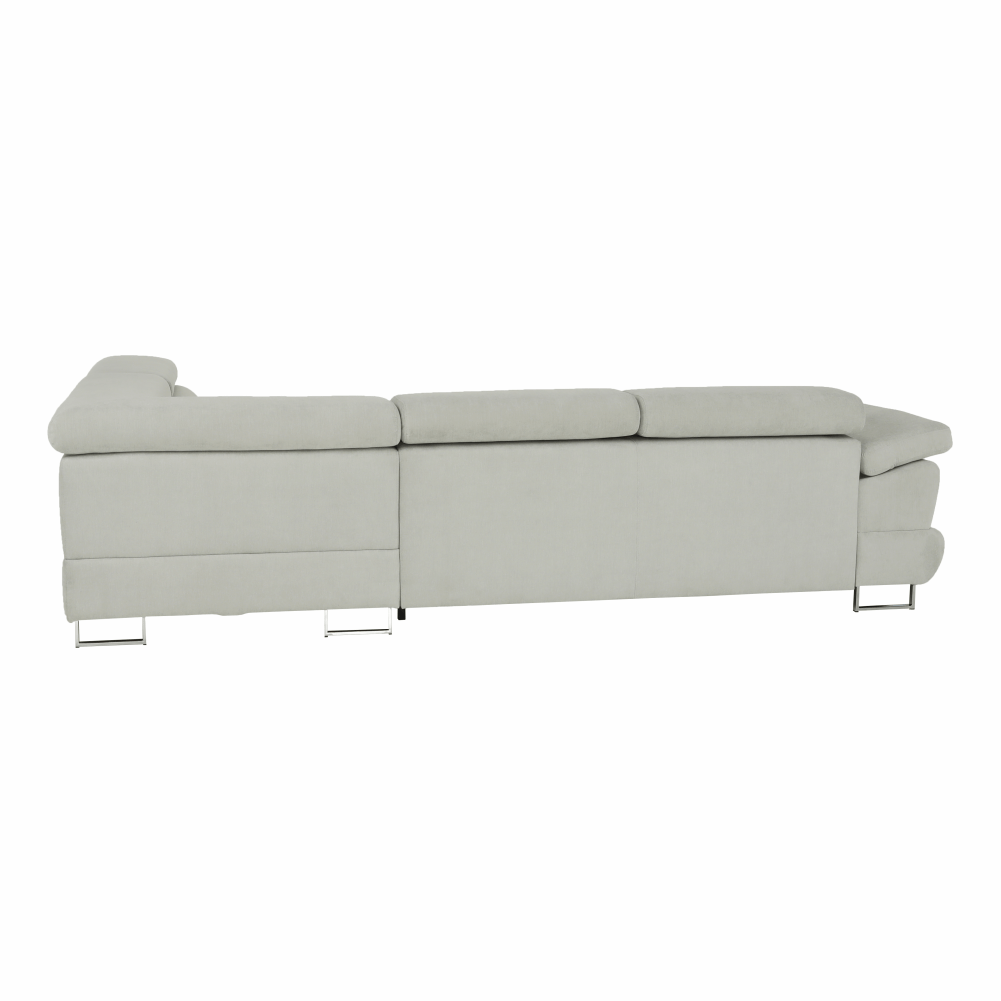 Set canapea cu spatiu de depozitare, gri deschis, material textil, dreapta, BUTON R — imaginea 6