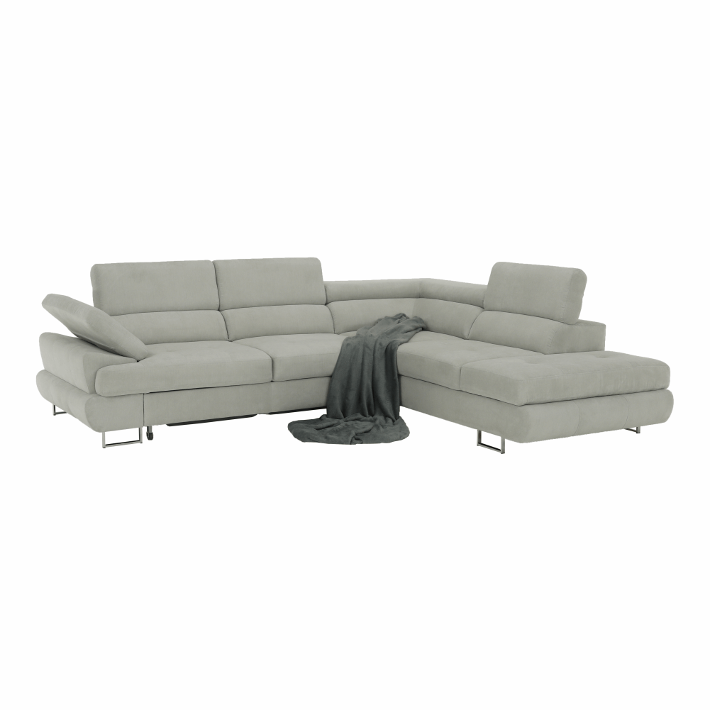 Set canapea cu spatiu de depozitare, gri deschis, material textil, dreapta, BUTON R — imaginea 8