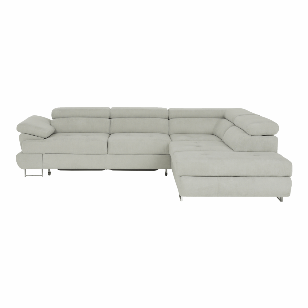 Set canapea cu spatiu de depozitare, gri deschis, material textil, dreapta, BUTON R — imaginea 9