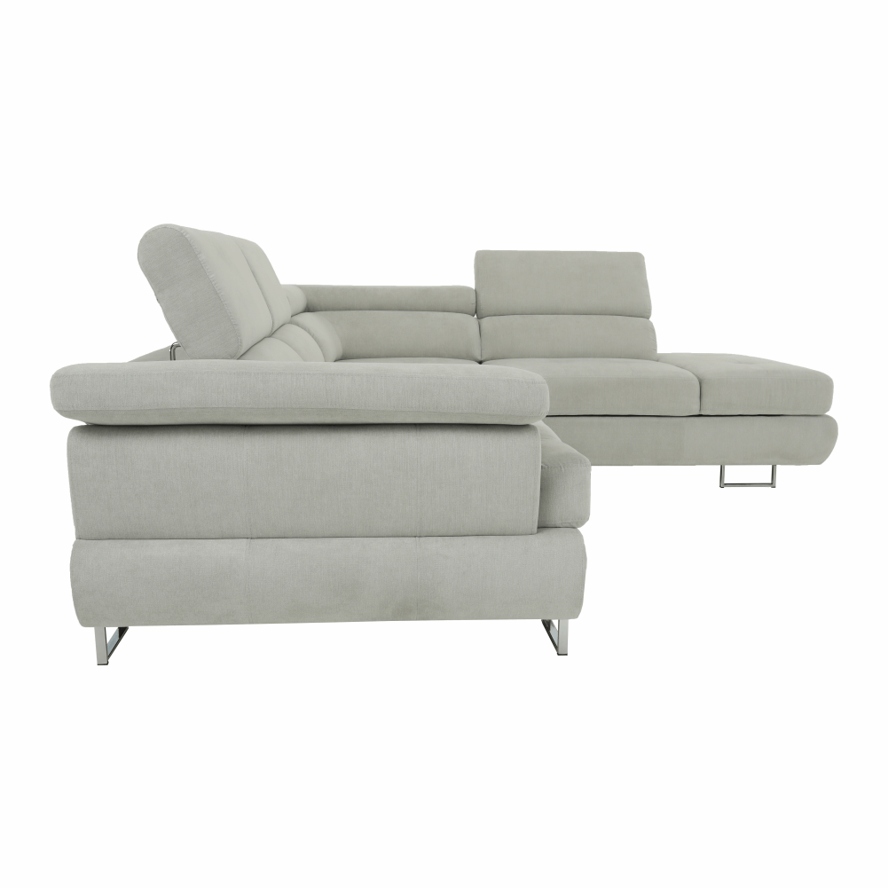Set canapea cu spatiu de depozitare, gri deschis, material textil, dreapta, BUTON R — imaginea 13
