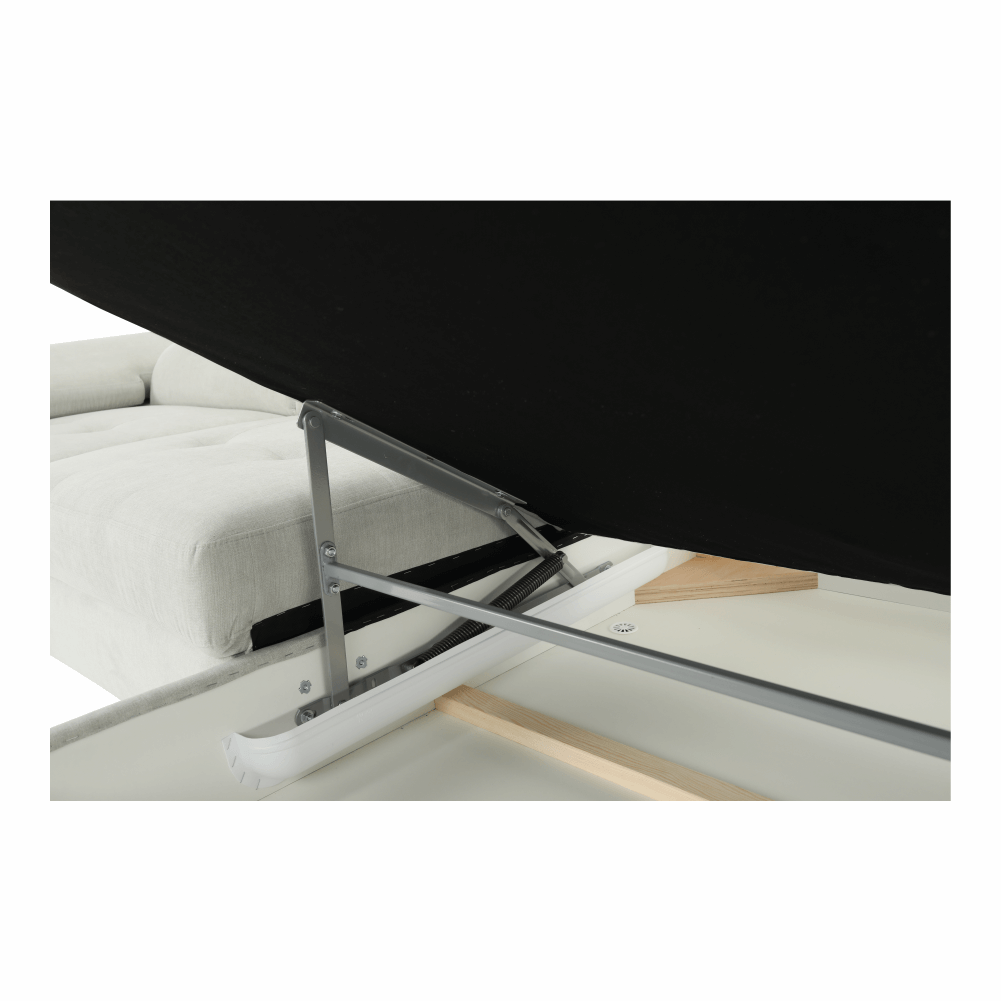 Set canapea cu spatiu de depozitare, gri deschis, material textil, dreapta, BUTON R — imaginea 14