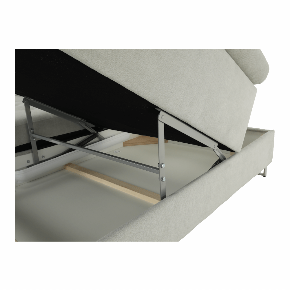 Set canapea cu spatiu de depozitare, gri deschis, material textil, dreapta, BUTON R — imaginea 16
