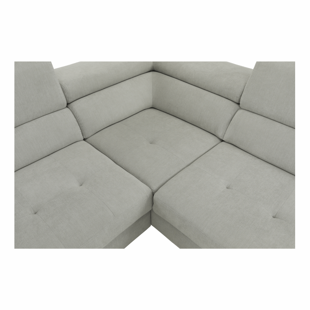 Set canapea cu spatiu de depozitare, gri deschis, material textil, dreapta, BUTON R — imaginea 17