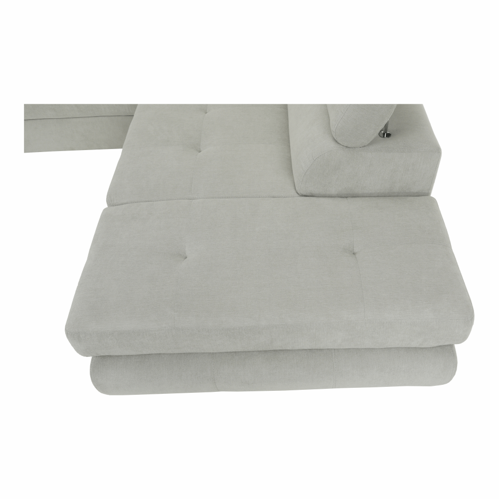 Set canapea cu spatiu de depozitare, gri deschis, material textil, dreapta, BUTON R — imaginea 19