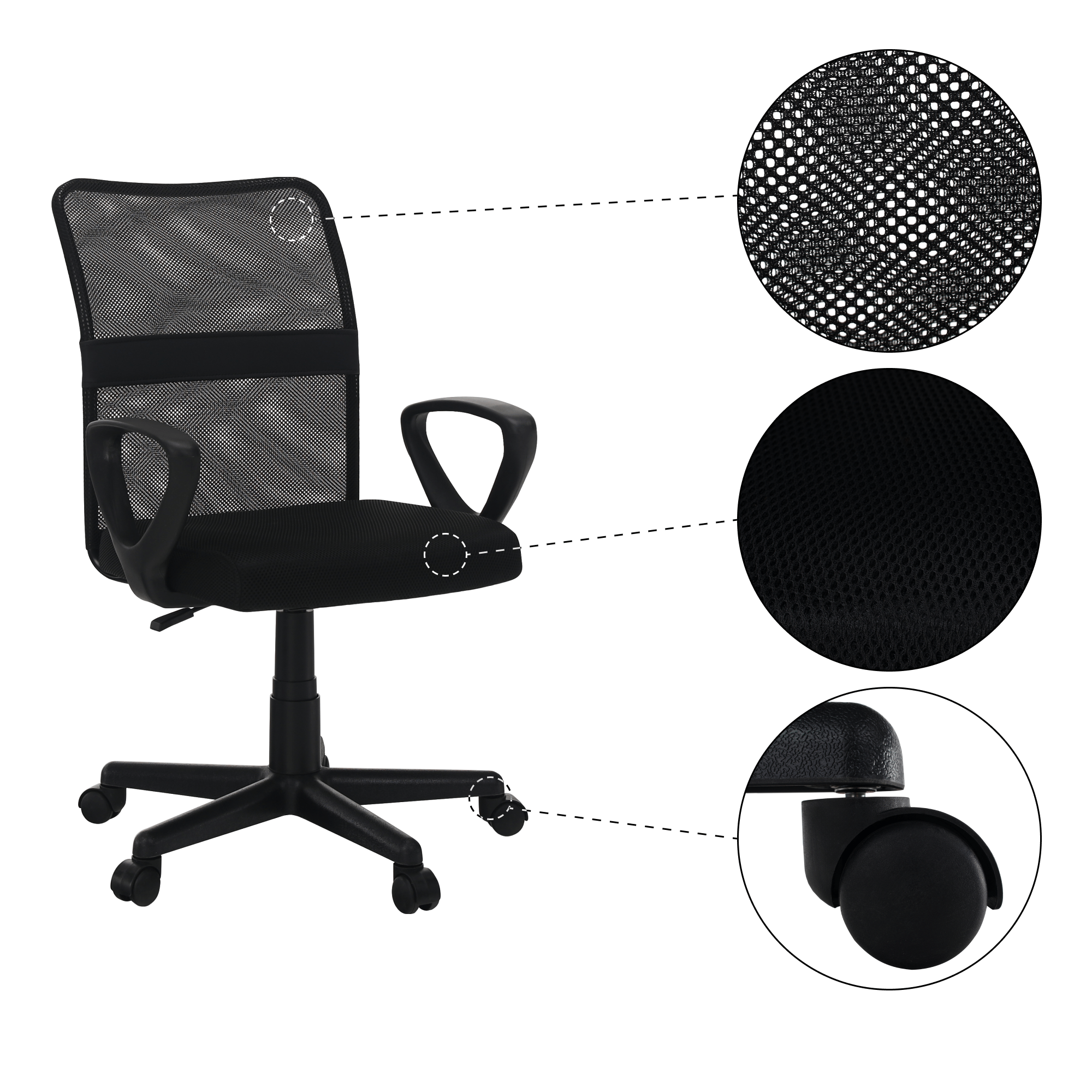 Scaun de birou, negru, REMO 3 NEW — imaginea 10