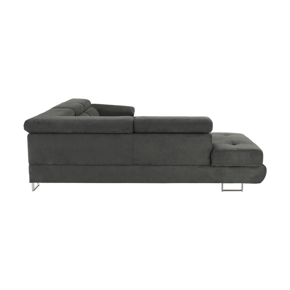 Set canapea cu spatiu de depozitare, gri, material textil, stanga, BUTON R — imaginea 5