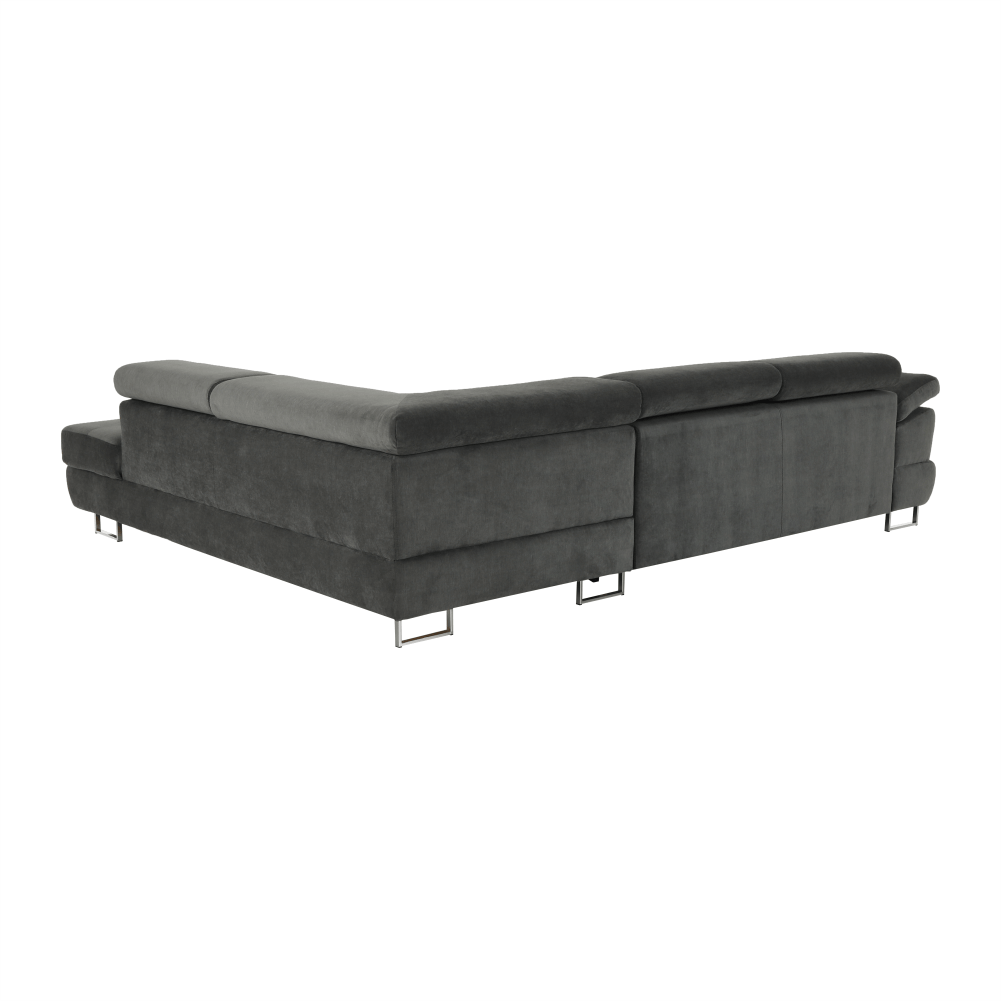 Set canapea cu spatiu de depozitare, gri, material textil, stanga, BUTON R — imaginea 6