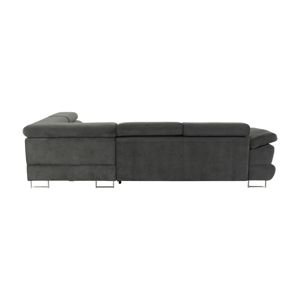 Set canapea cu spatiu de depozitare, gri, material textil, stanga, BUTON R — imaginea 7
