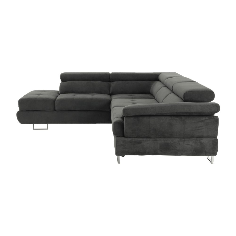 Set canapea cu spatiu de depozitare, gri, material textil, stanga, BUTON R — imaginea 8