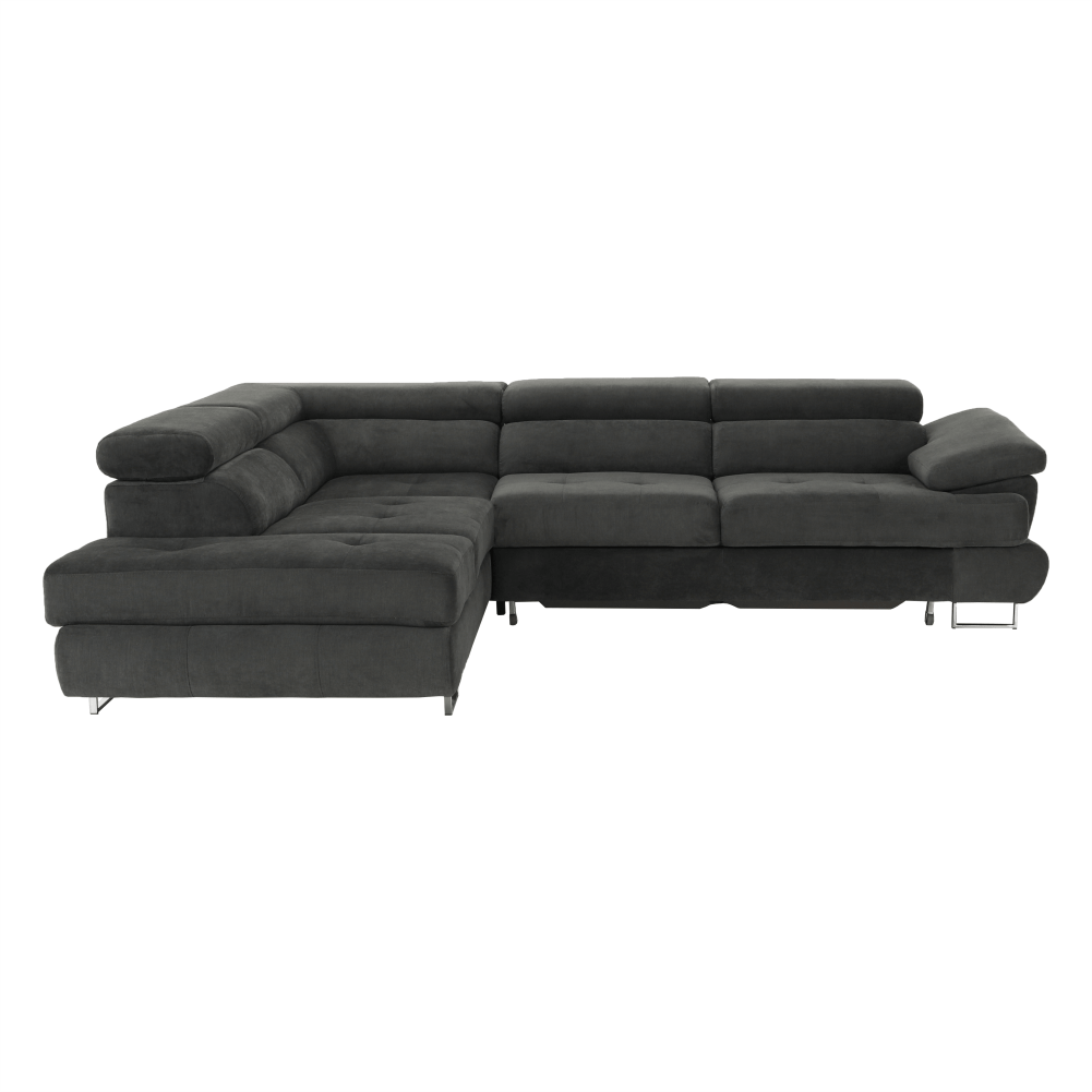 Set canapea cu spatiu de depozitare, gri, material textil, stanga, BUTON R — imaginea 10