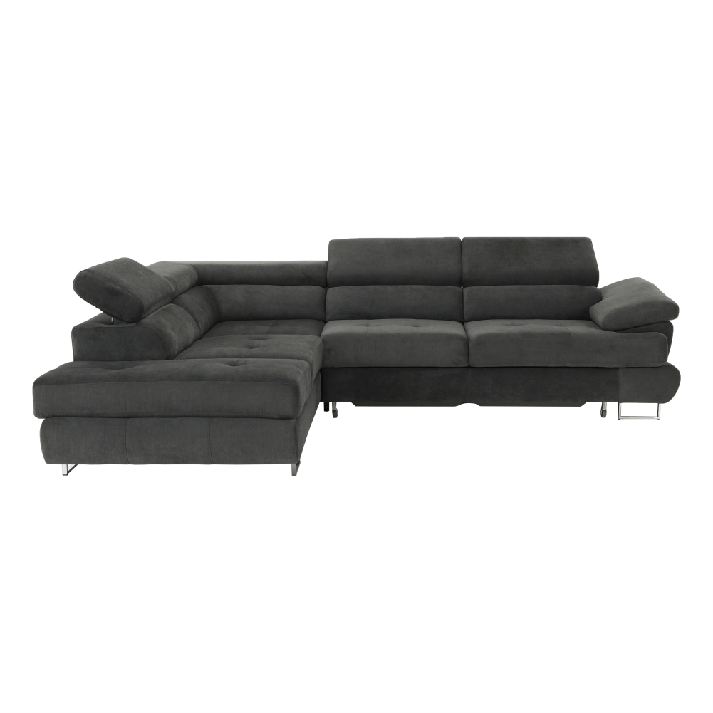 Set canapea cu spatiu de depozitare, gri, material textil, stanga, BUTON R — imaginea 12