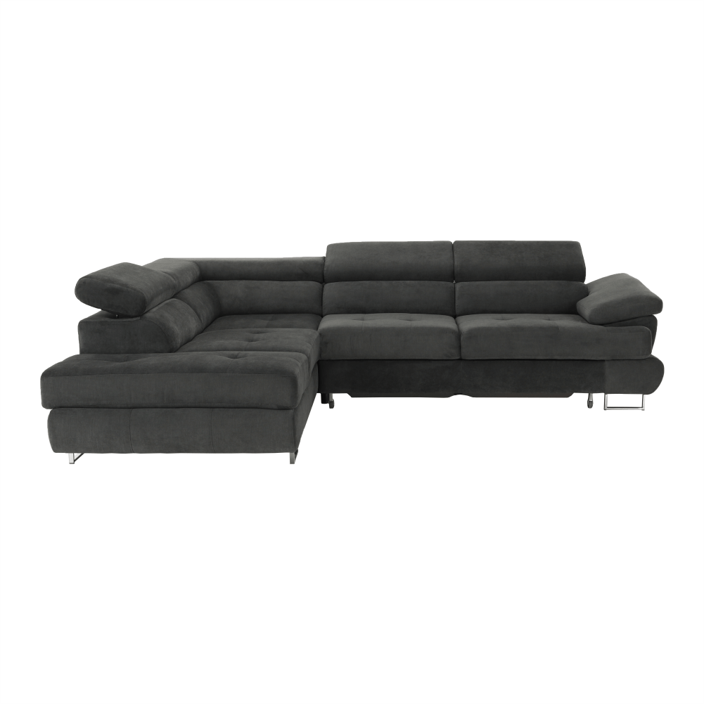 Set canapea cu spatiu de depozitare, gri, material textil, stanga, BUTON R — imaginea 13