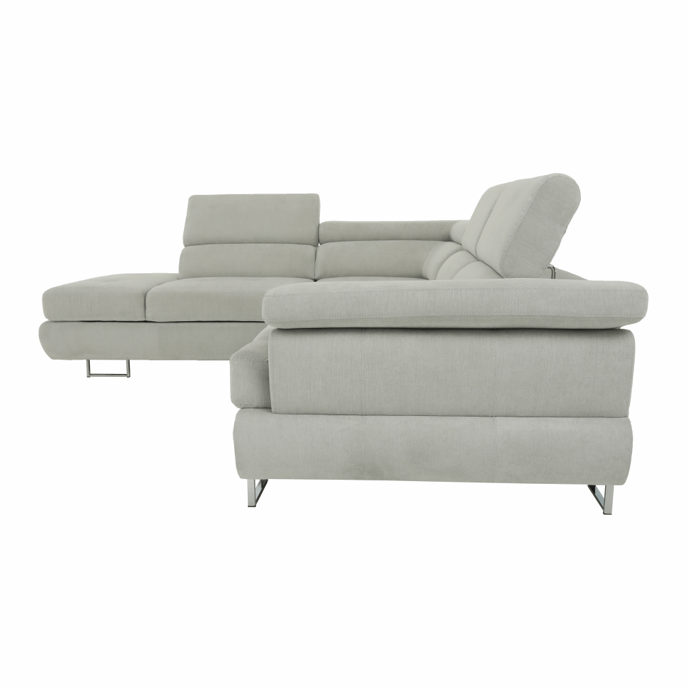 Set canapea cu spatiu de depozitare, gri deschis, material textil, stanga, BUTON R — imaginea 5