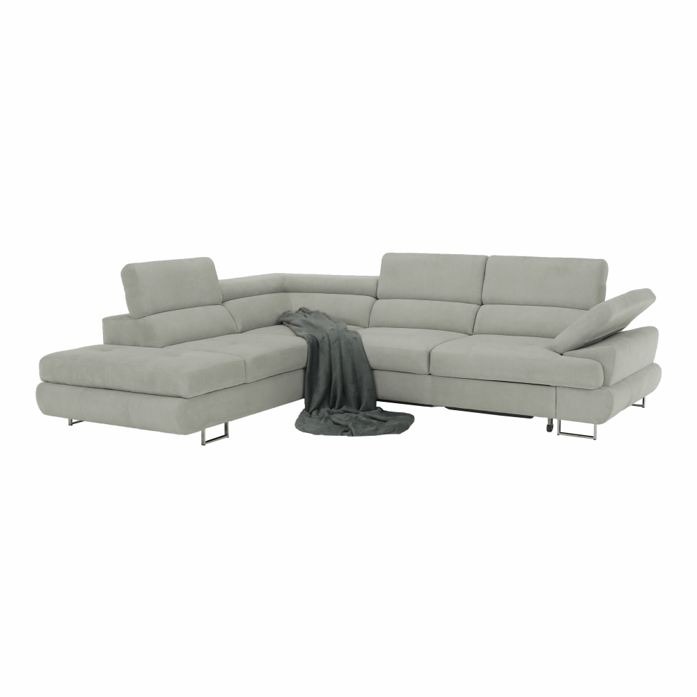 Set canapea cu spatiu de depozitare, gri deschis, material textil, stanga, BUTON R — imaginea 10