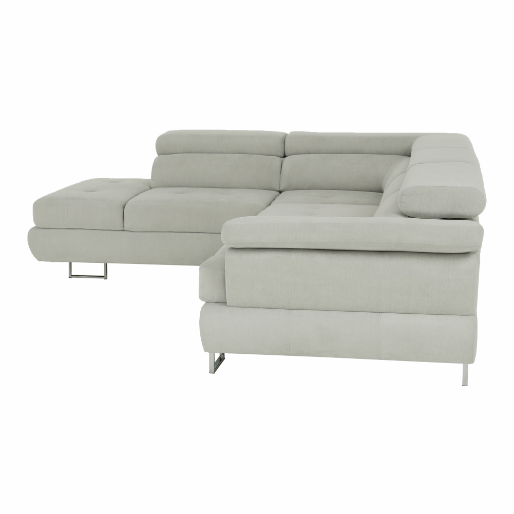 Set canapea cu spatiu de depozitare, gri deschis, material textil, stanga, BUTON R — imaginea 11