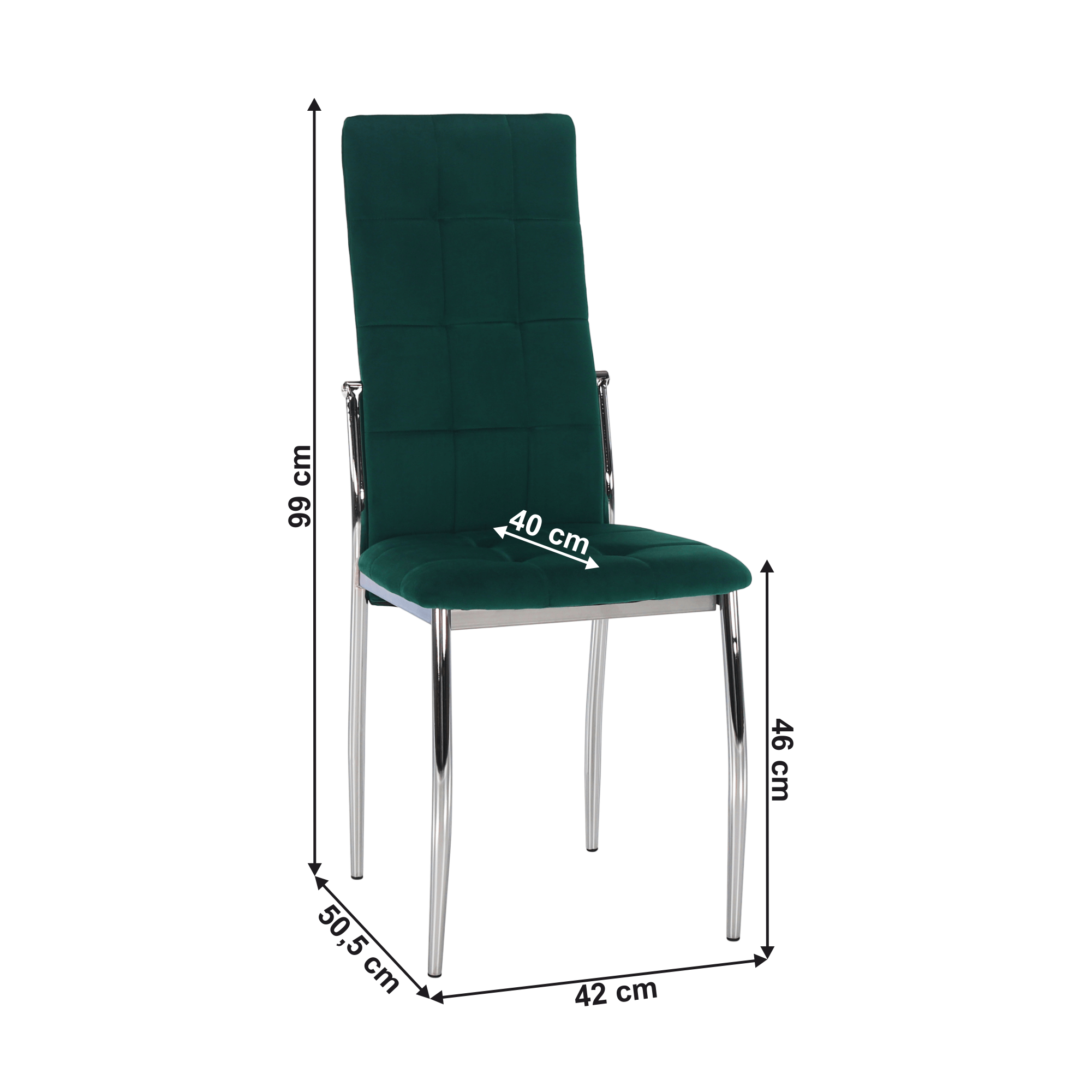 Scaun, tesatura catifea smarald/ metal, ADORA NEW — imaginea 2