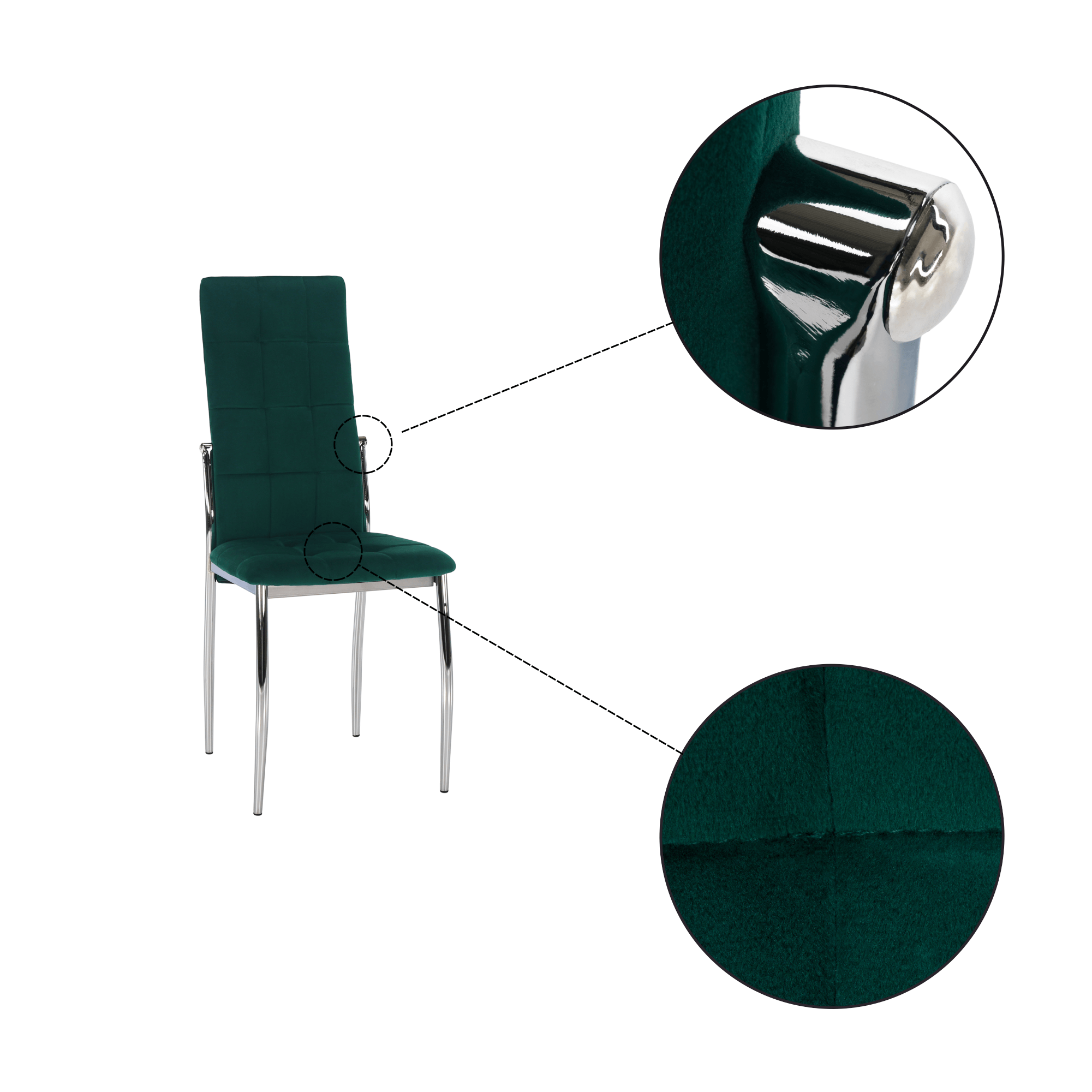 Scaun, tesatura catifea smarald/ metal, ADORA NEW — imaginea 3