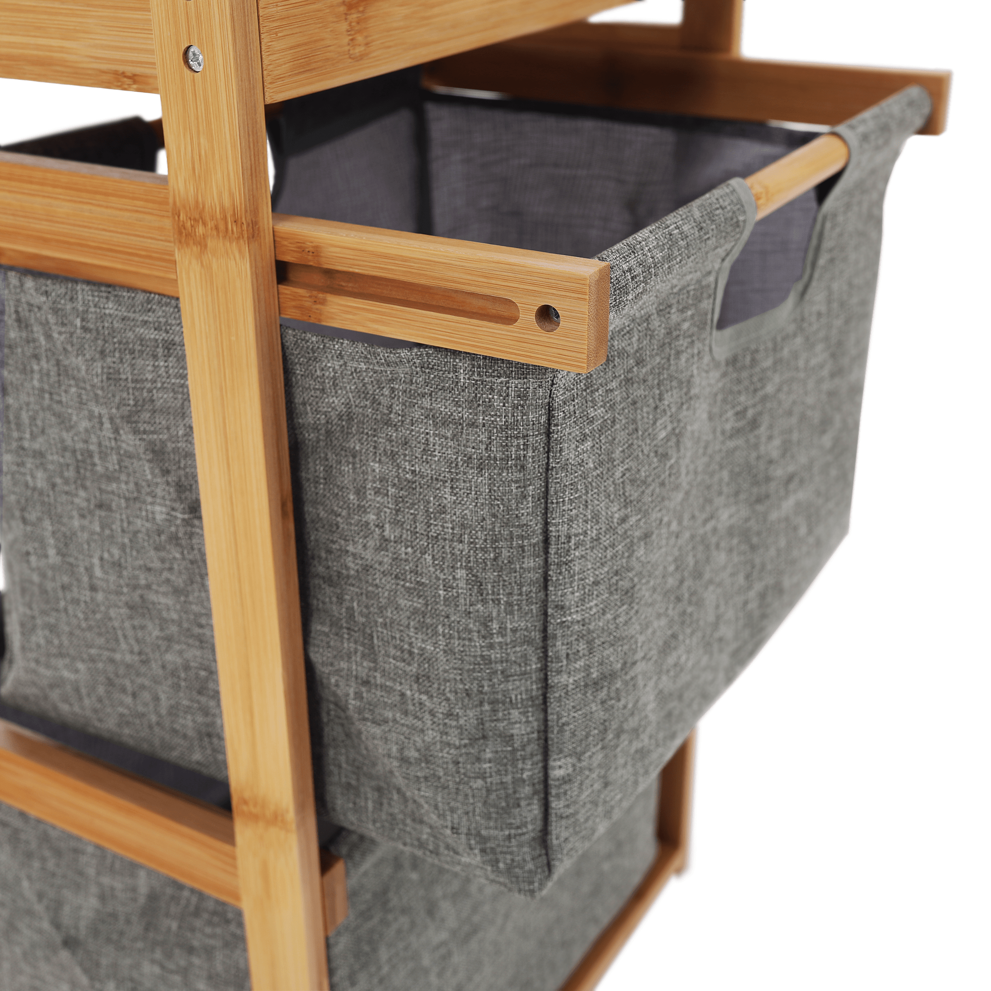 Raft, lacuit bambus/ tesatura gri, KELANA — imaginea 12