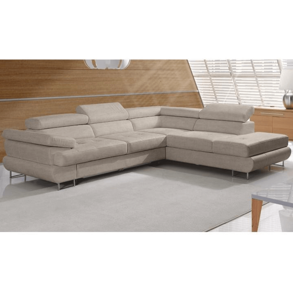 Set canapea, maro deschis melanj, material textil, dreapta, BUTON P — imaginea 3