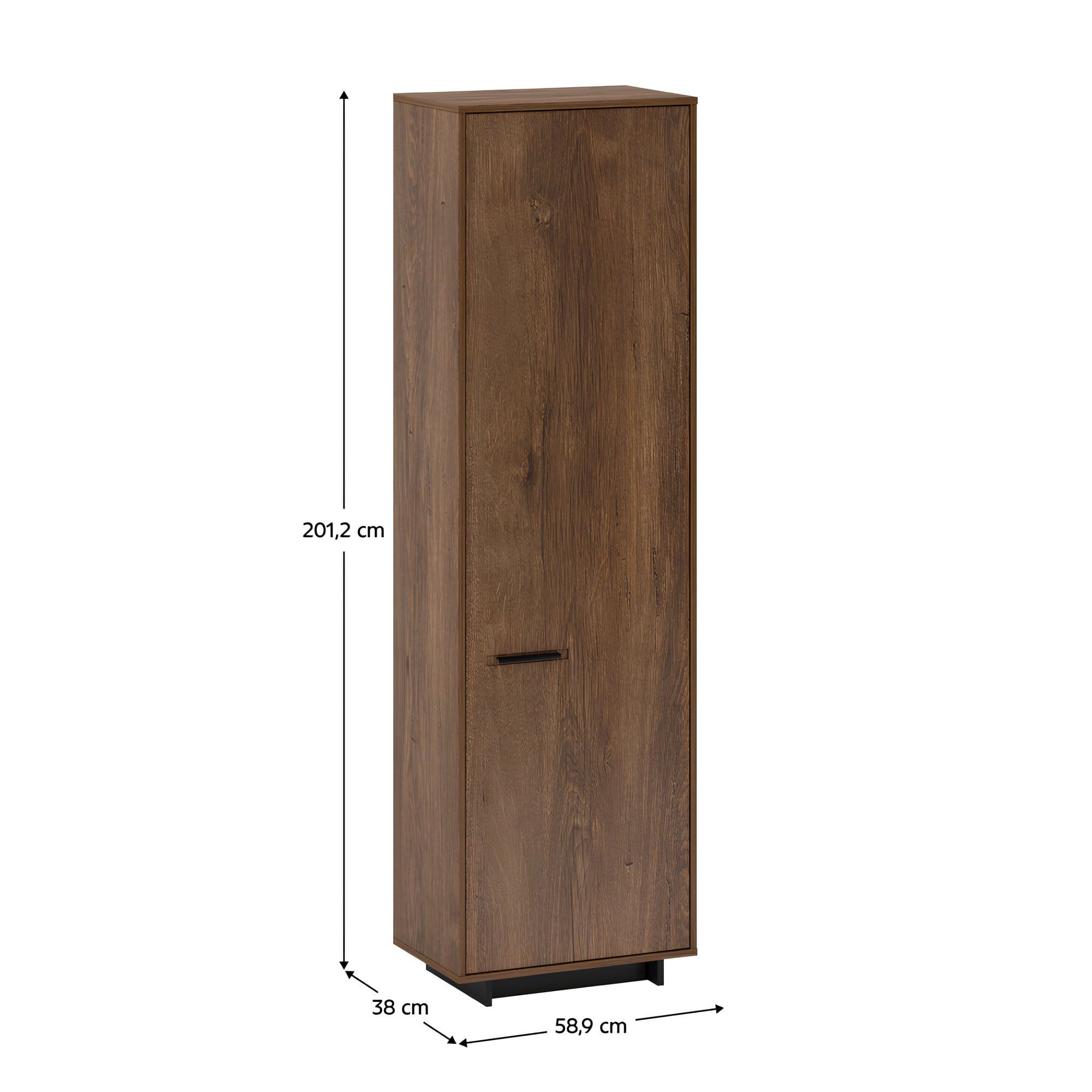 Dulap, stejar bolzano / negru, dreapta, DELIS V2 — imaginea 3