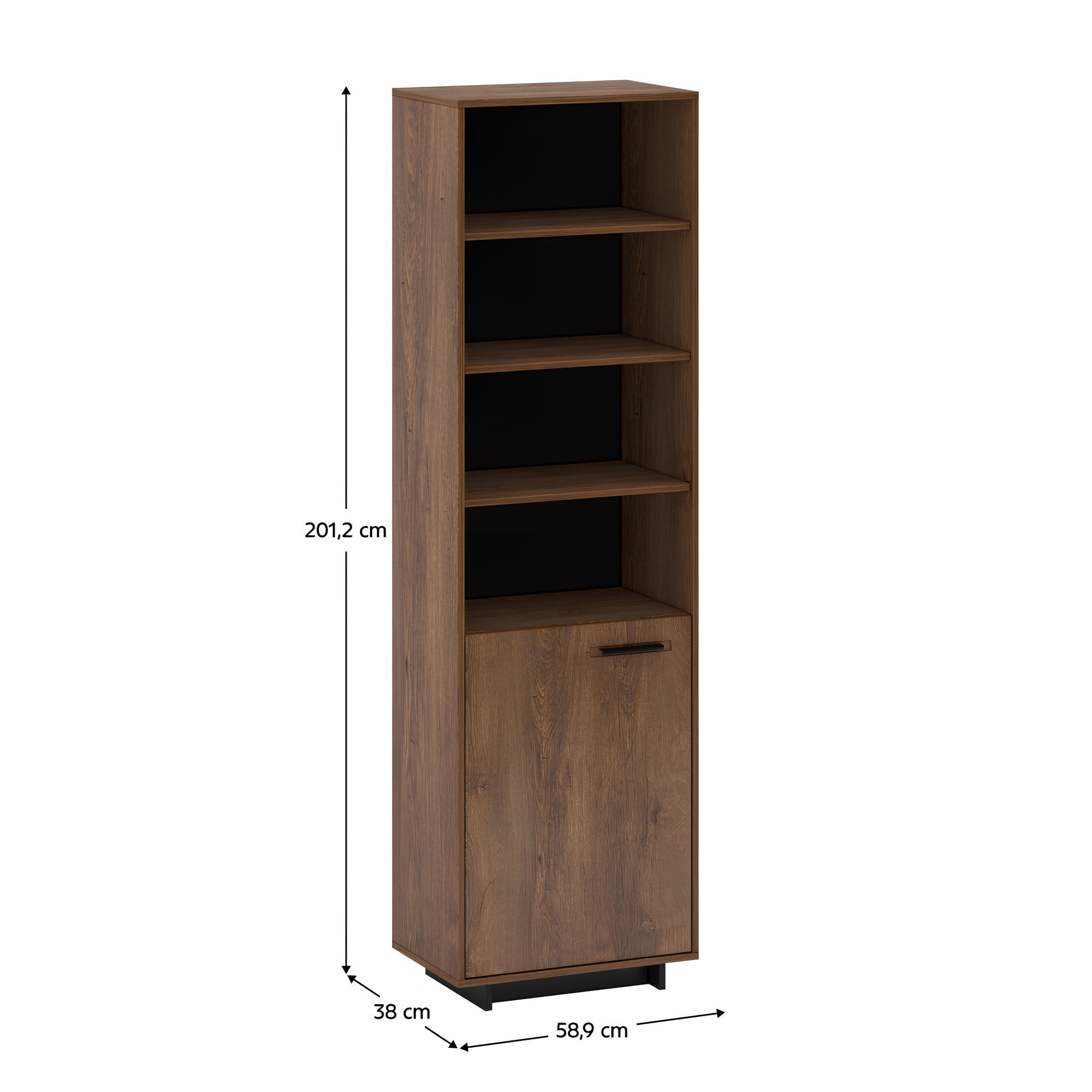 Vitrina / raft, stejar bolzano / negru, stanga, DELIS R1 — imaginea 3