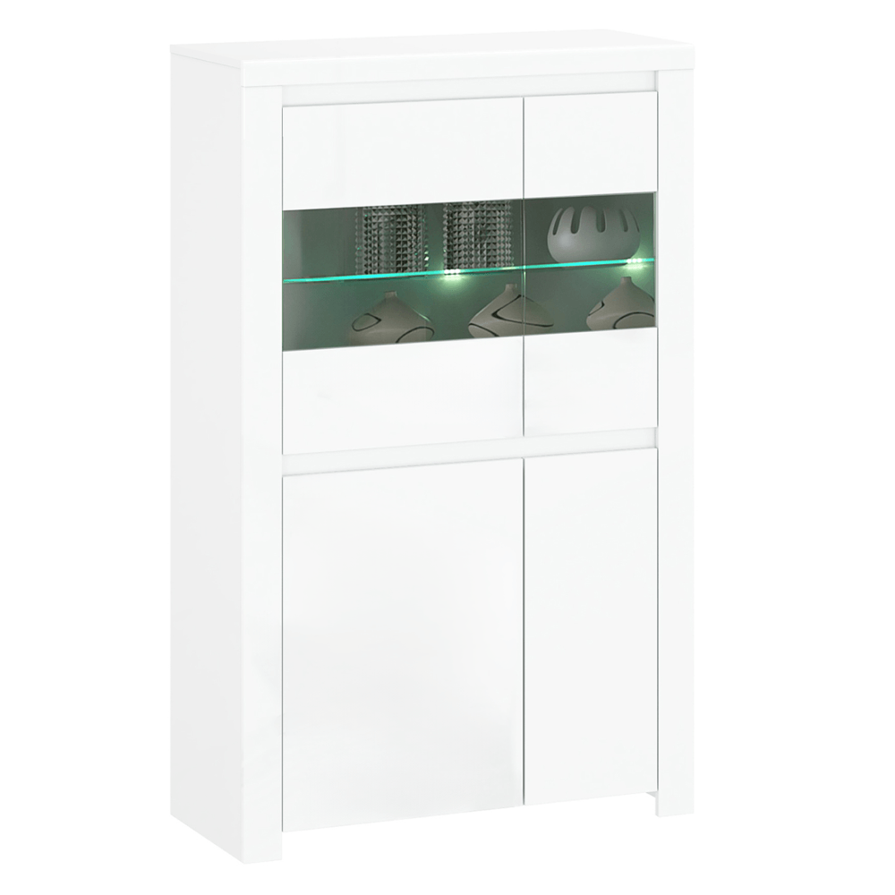 Vitrina 2D2W, alb lucios, LINDY — imaginea 4