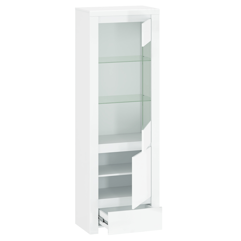 Vitrina 1D1W1S, alb lucios, LINDY — imaginea 3