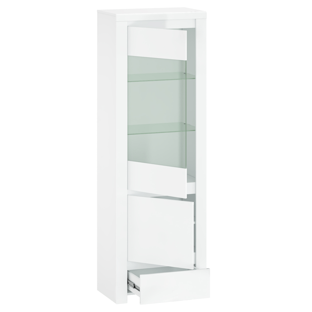 Vitrina 1D1W1S, alb lucios, LINDY — imaginea 4