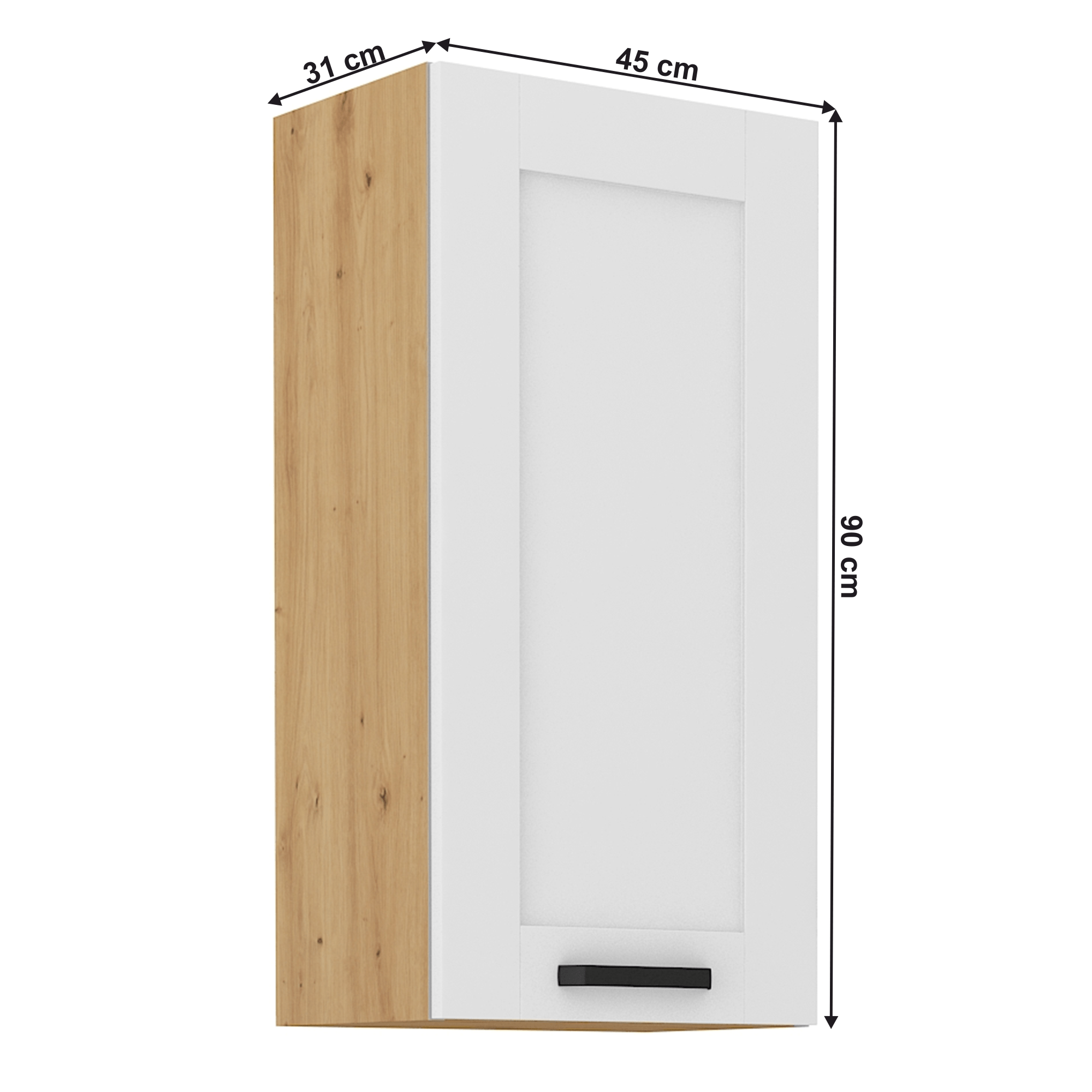 Dulap superior, alb/stejar artizan, LULA 45 G-90 1F — imaginea 14