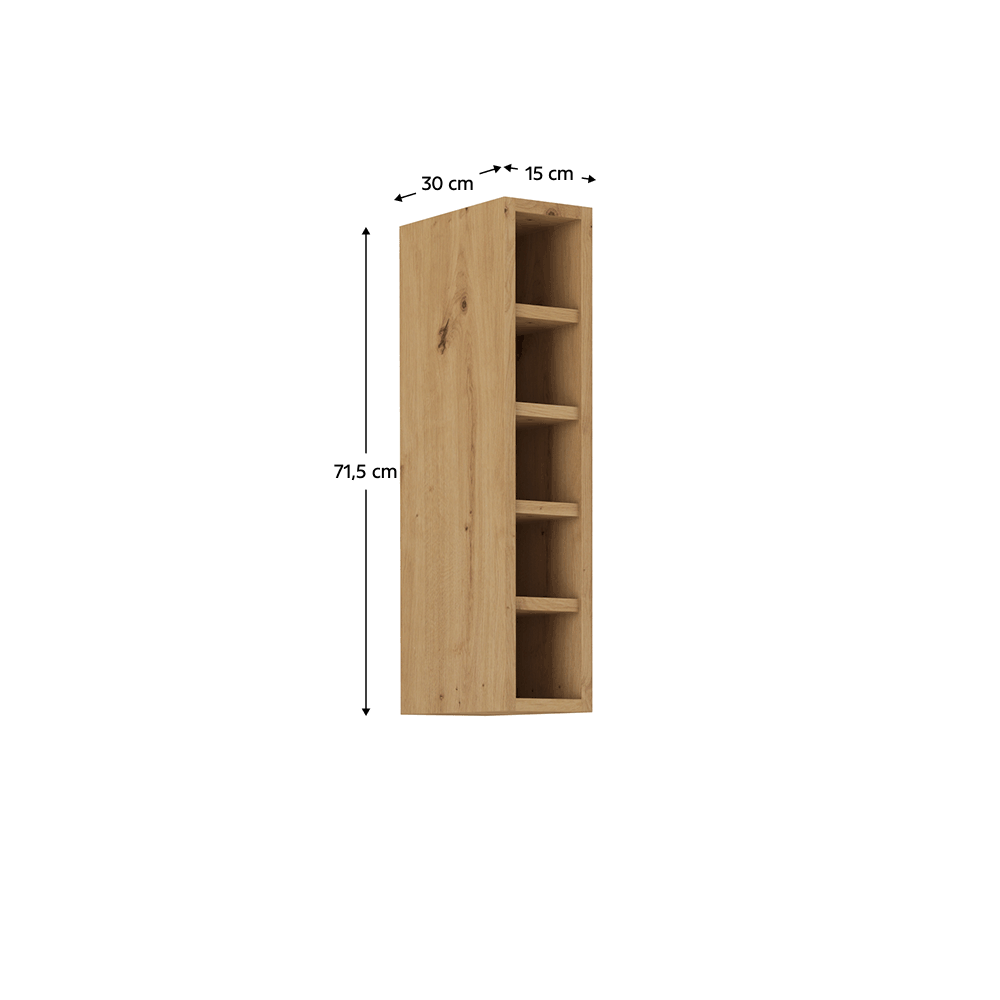 Dulap deschis superior, stejar artizan, MONRO 15 G-72 OTW — imaginea 2