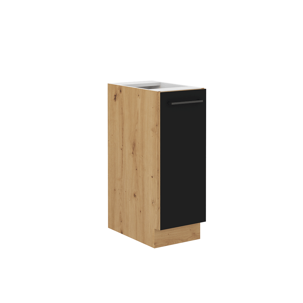 Dulap inferior cu cos metalic, stejar artizan/ negru mat, MONRO 30 D CARGO