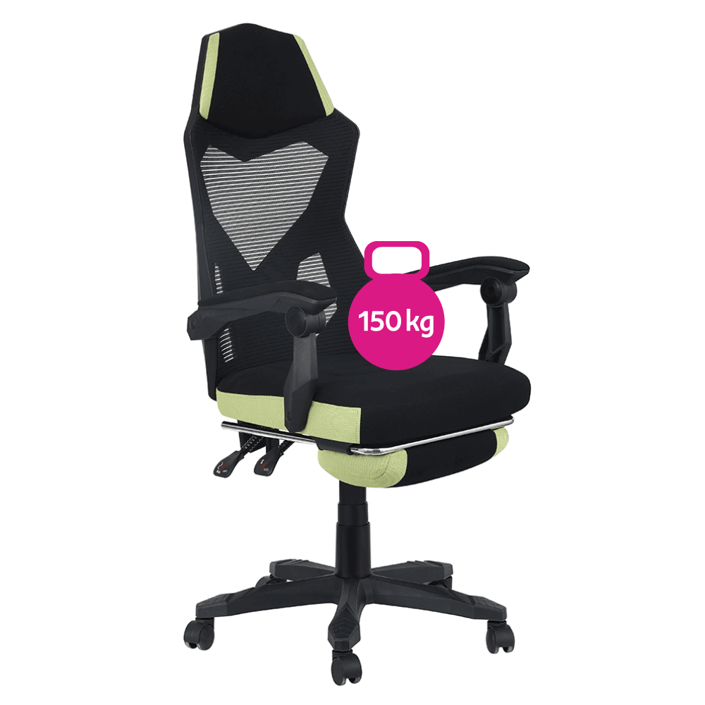 Scaun de birou / joc, negru — imaginea 3