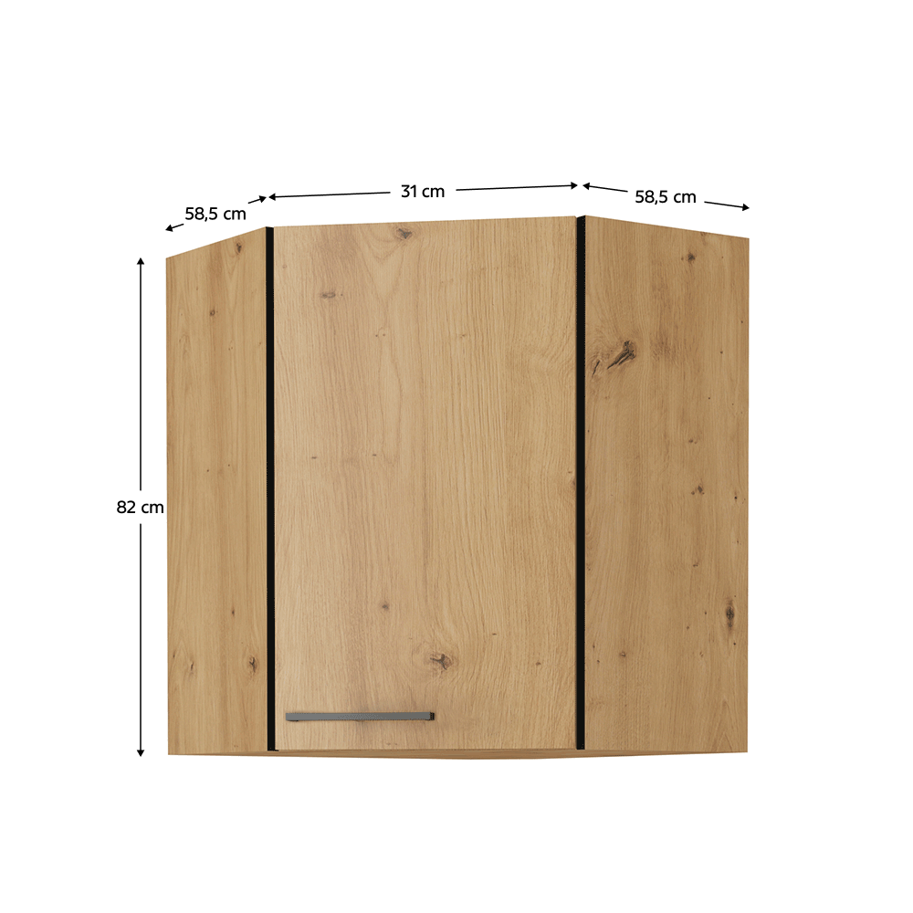 Dulap superior, negru mat / stejar artizan, MONRO 60/60 GN-72 1F — imaginea 16