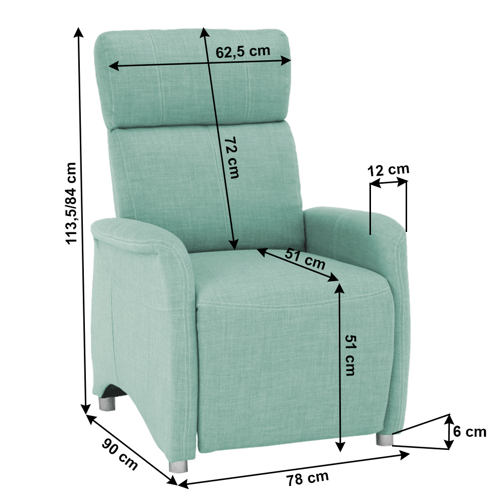 Fotoliu reglabil, material textil mentol FOREST — imaginea 2