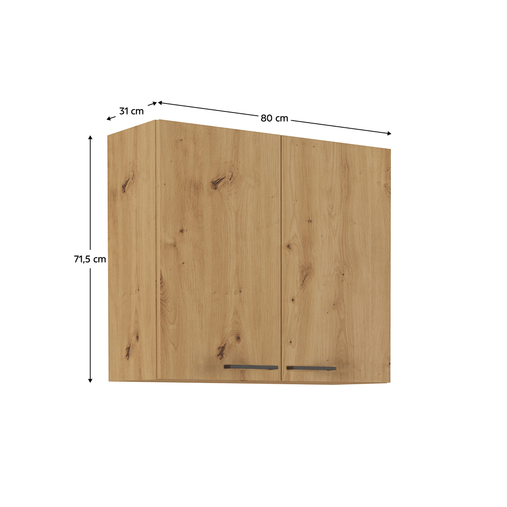 Dulap superior, stejar artizan, MONRO 80 G-72 2F — imaginea 2