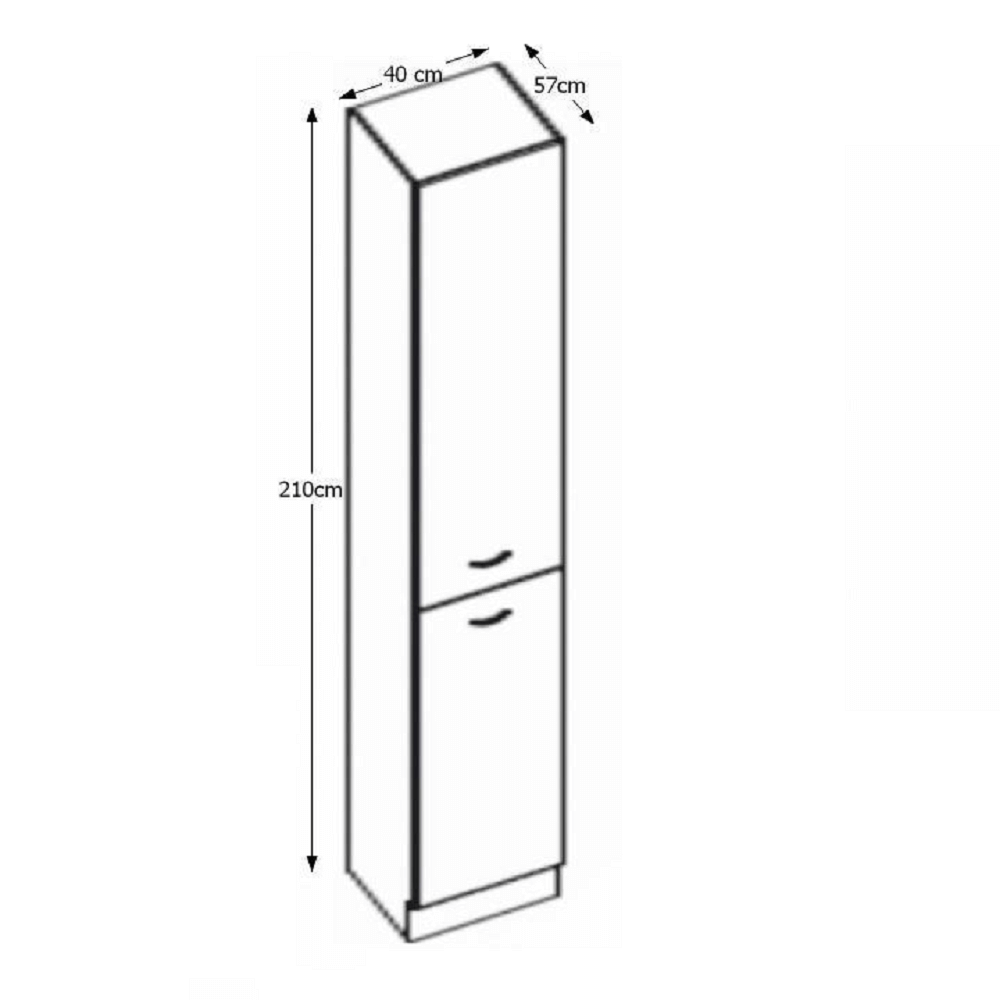 Dulap inalt pentru produse alimentare, crem extra lucios, PRADO 40 DK-210 2F — imaginea 3