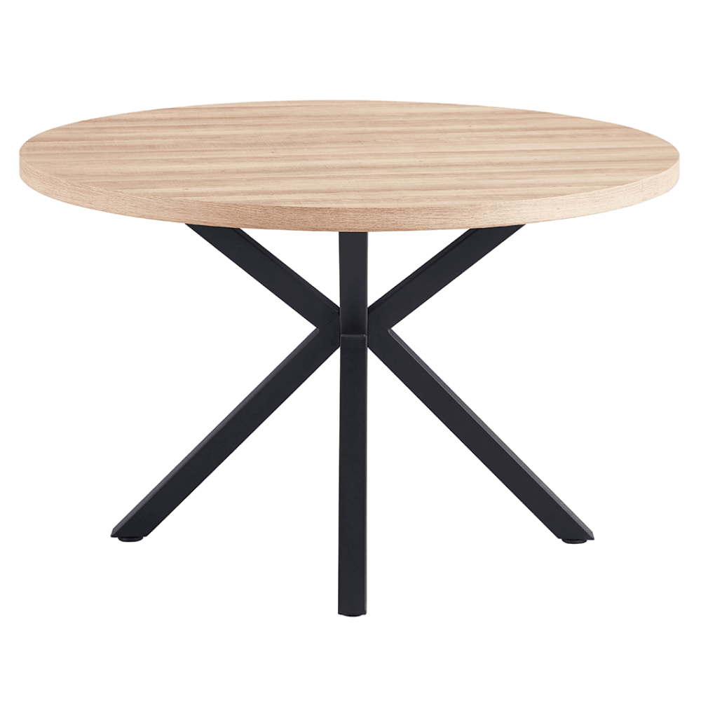 Masa de sufragerie, stejar sonoma / negru, diametru 120 cm, MEDOR — imaginea 2