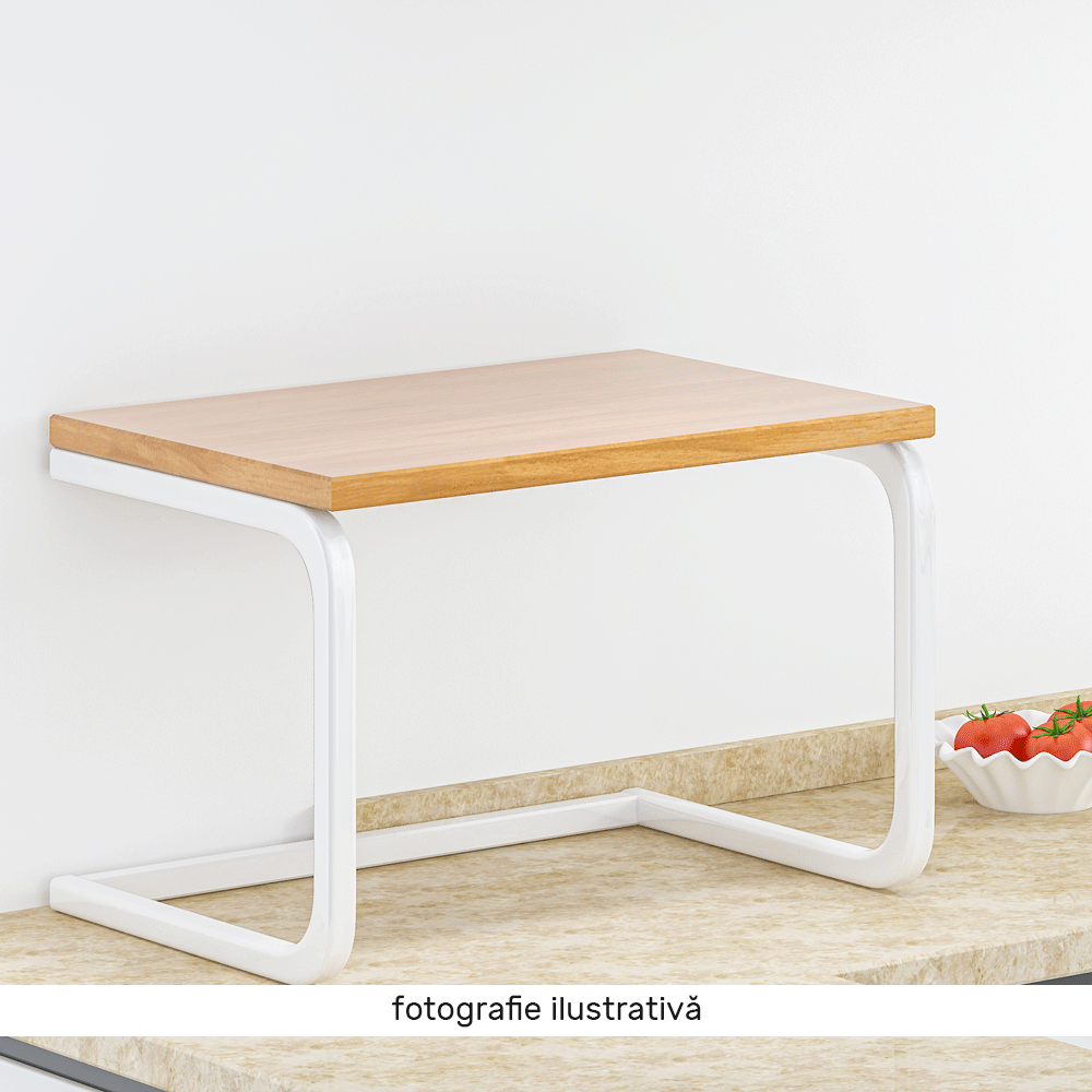 Raft de depozitare, alb / stejar natural, AVENO — imaginea 4
