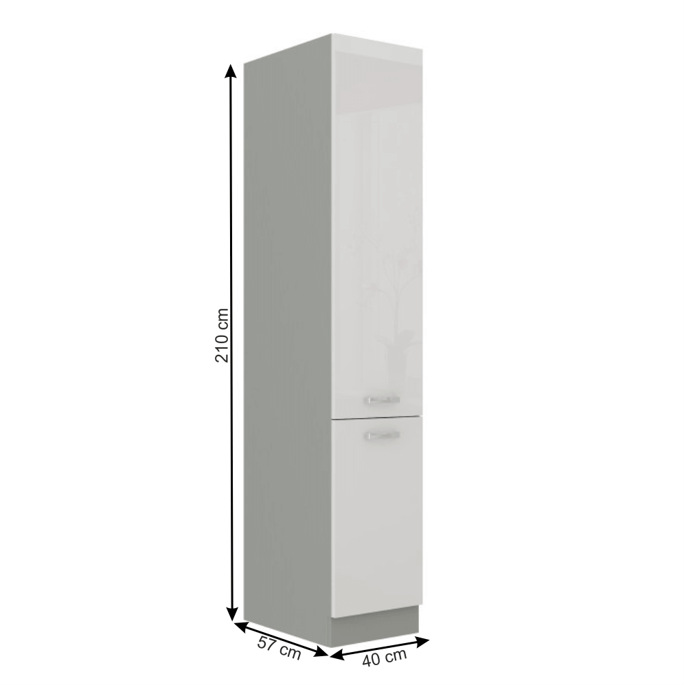 Dulap inalt pentru produse alimentare, alb extra lucios, PRADO 40 DK-210 2F — imaginea 3
