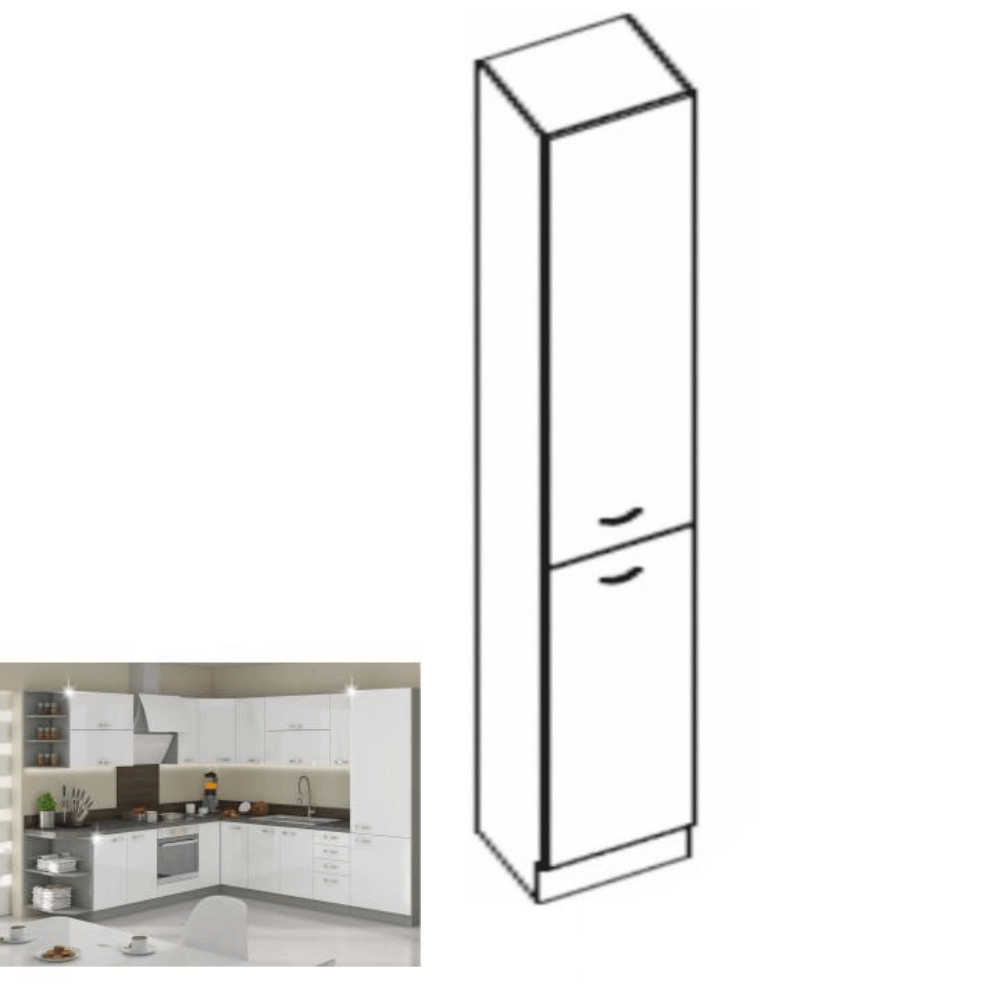 Dulap inalt pentru produse alimentare, alb extra lucios, PRADO 40 DK-210 2F — imaginea 4