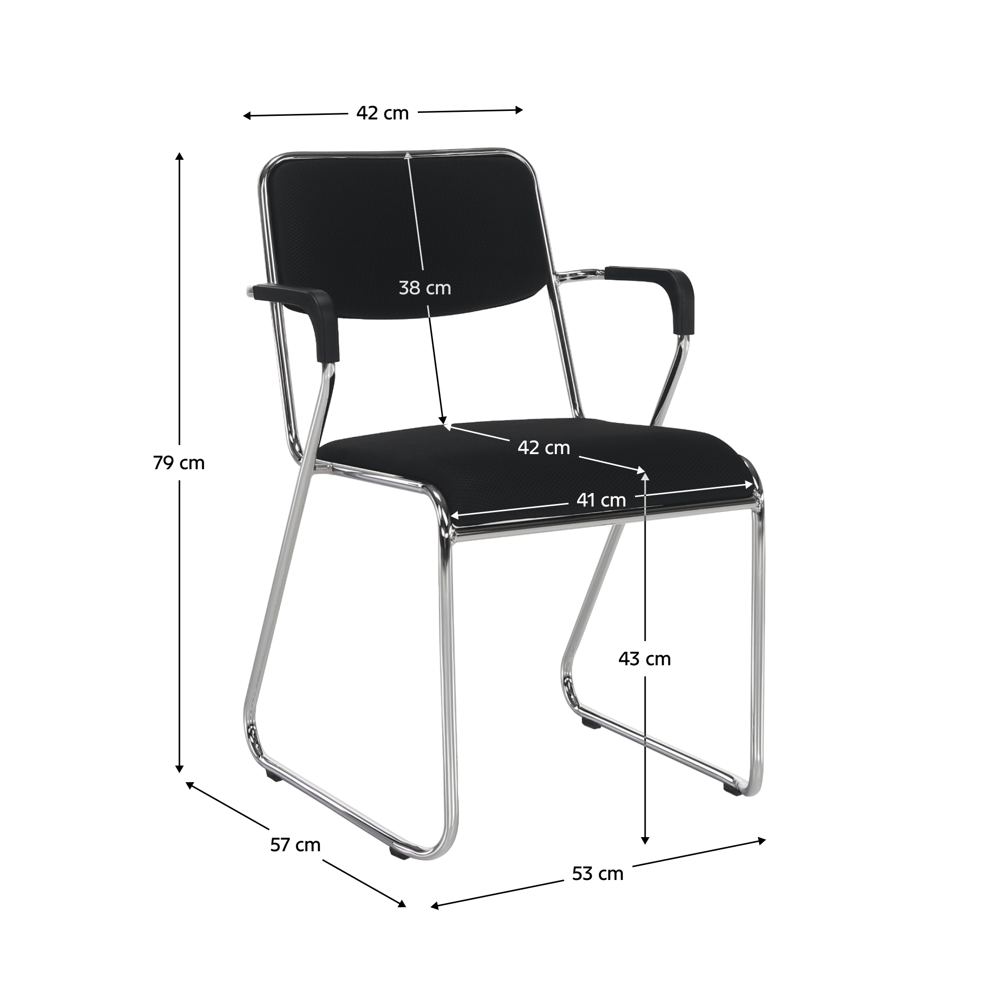 Scaun conferinta, plasa neagra, DERYA NEW — imaginea 2