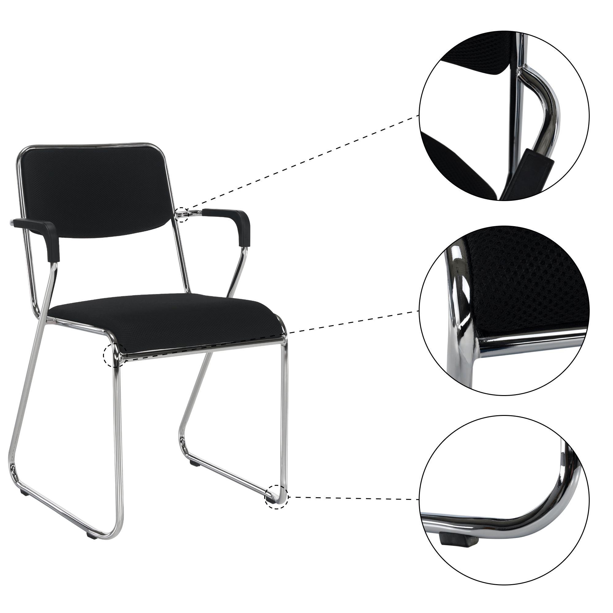 Scaun conferinta, plasa neagra, DERYA NEW — imaginea 15