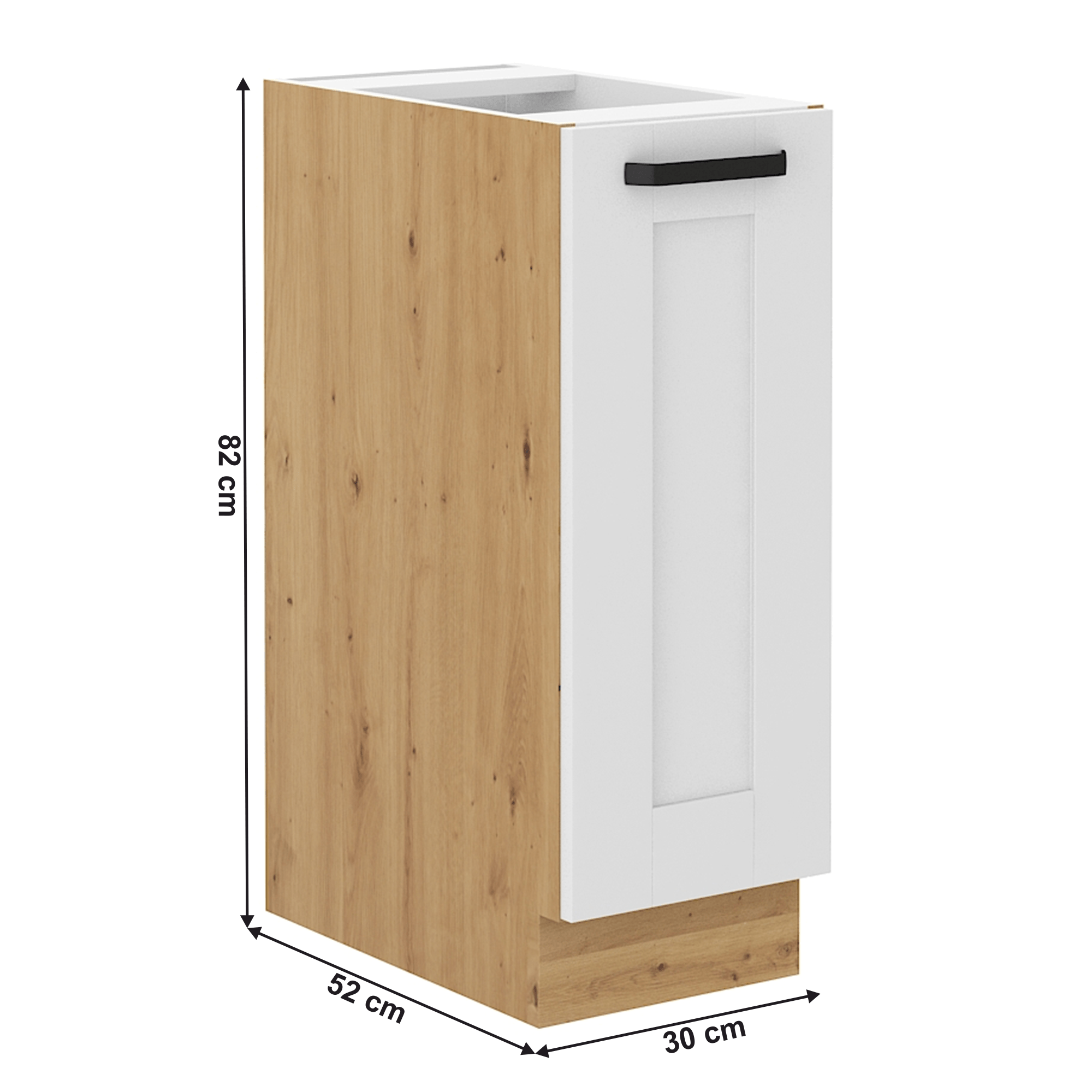 Dulap inferior cu cos glisant, alb/stejar artizan, LULA D30 CARGO — imaginea 14