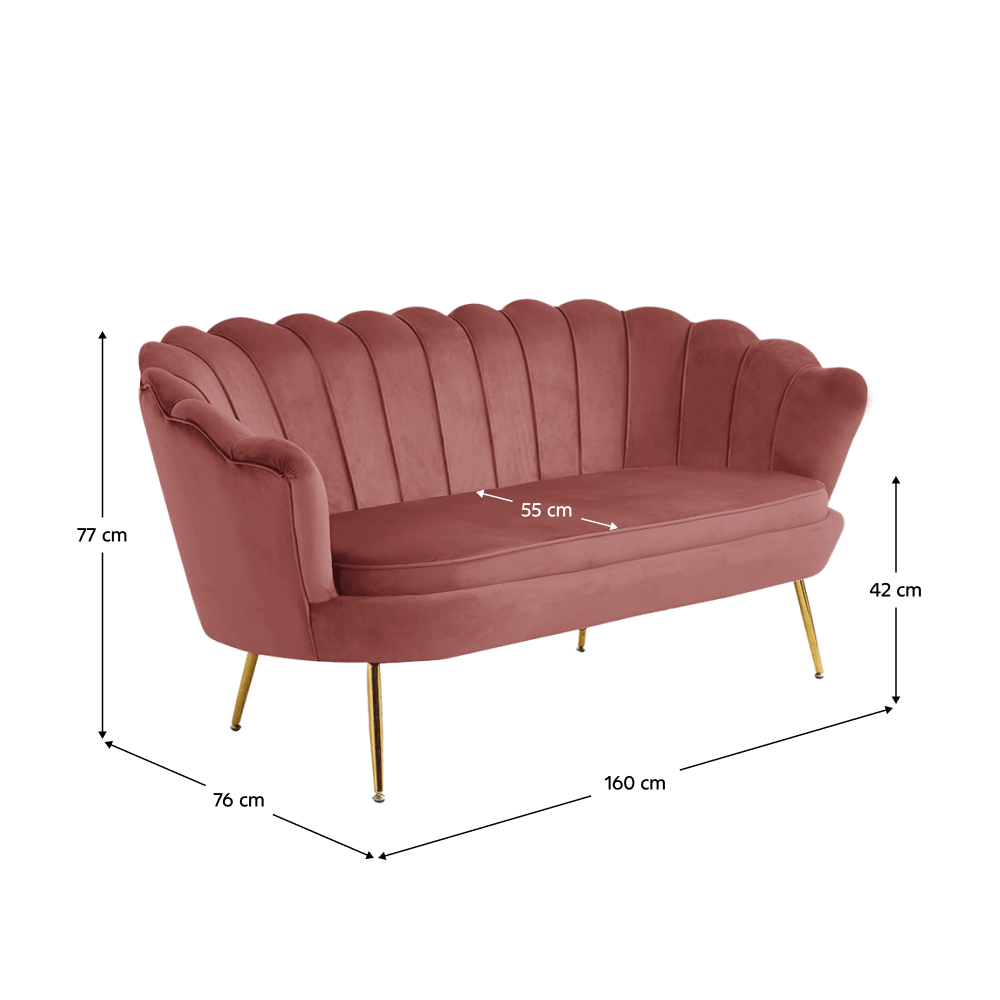 Canapea de lux, 2,5 locuri, roz / auriu, Art-deco, NOBLIN — imaginea 2