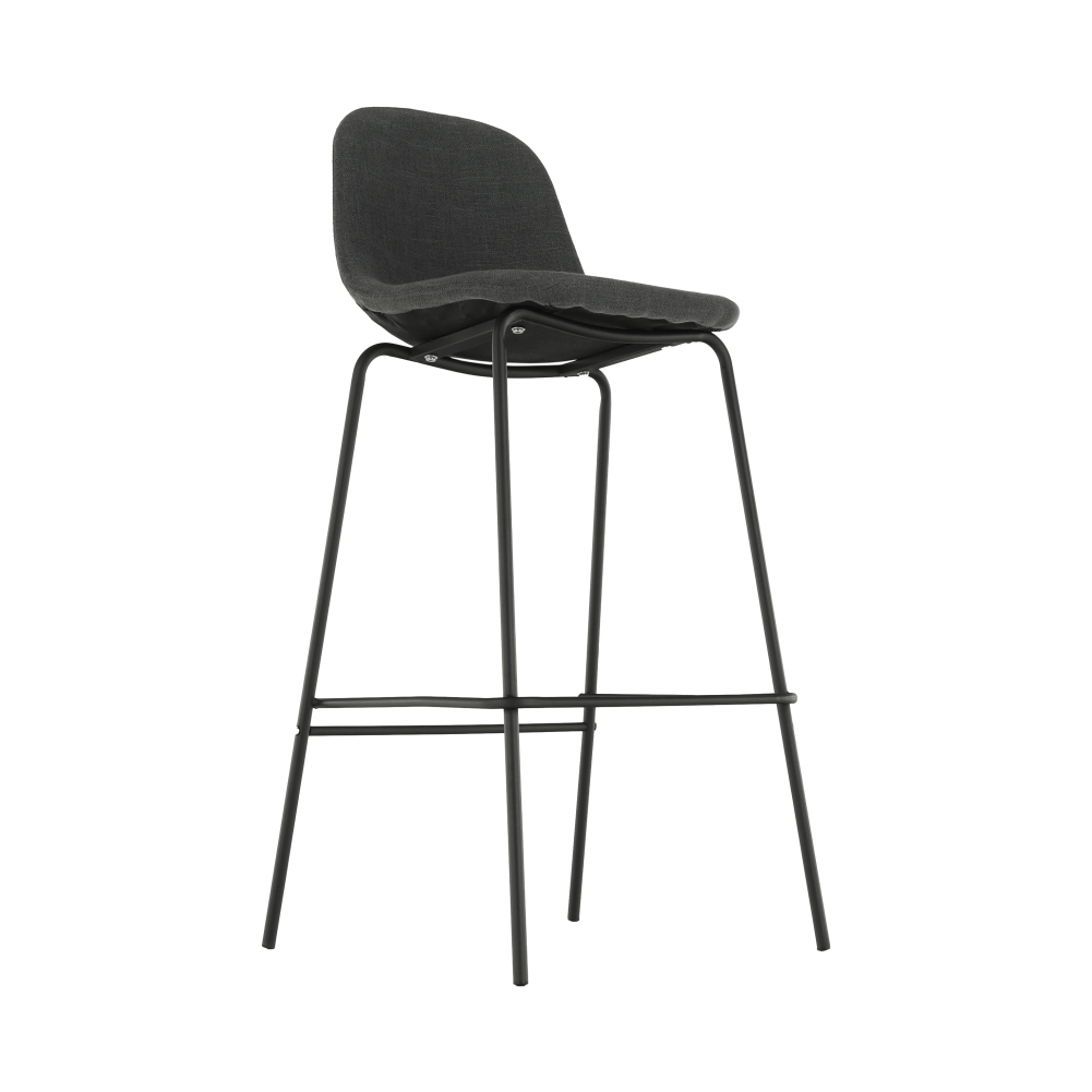 Scaun bar, material textil gri inchis/metal, MARIOLA 2 NEW — imaginea 5