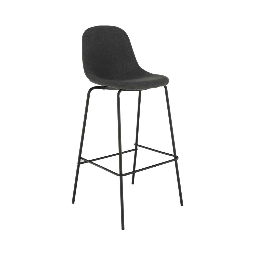Scaun bar, material textil gri inchis/metal, MARIOLA 2 NEW — imaginea 7