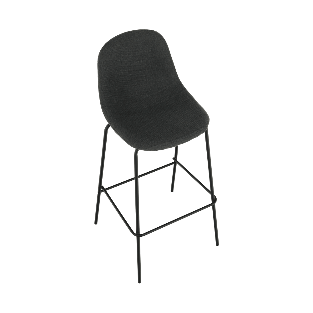 Scaun bar, material textil gri inchis/metal, MARIOLA 2 NEW — imaginea 13