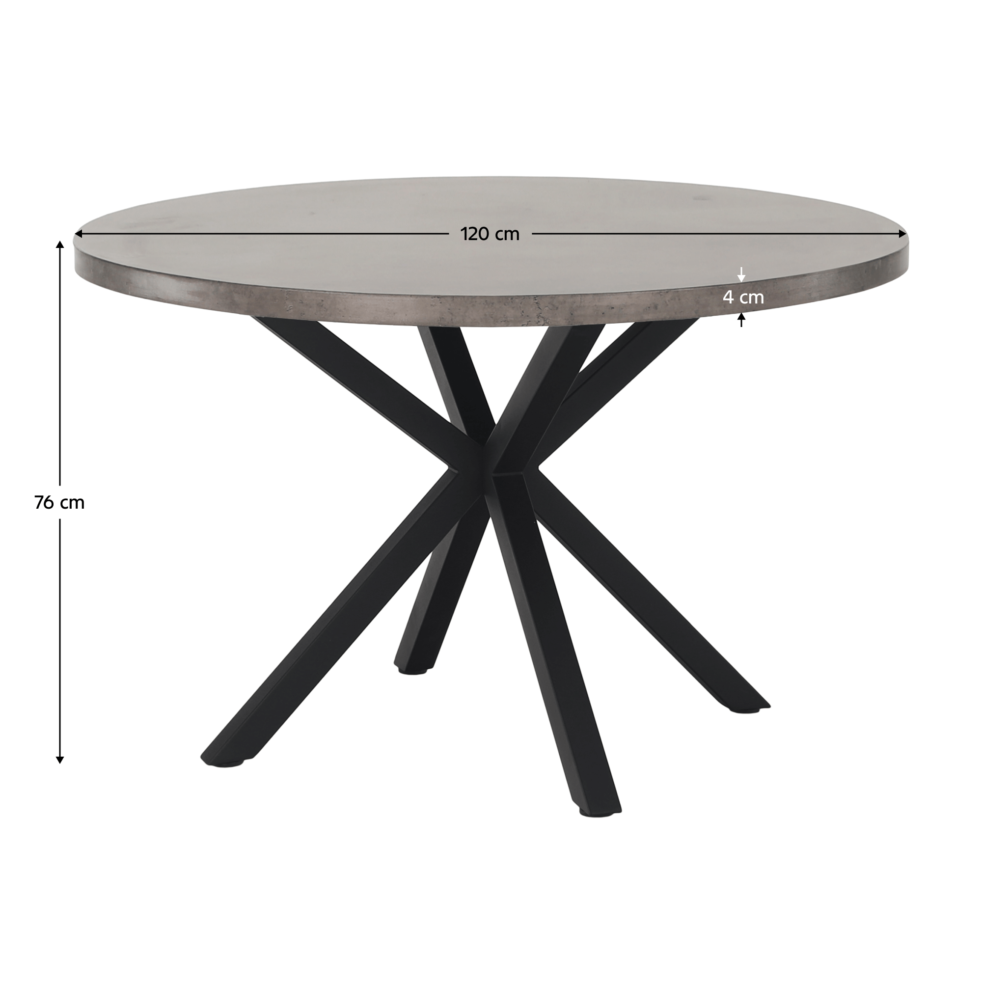 Masa de luat masa, gri carbon / negru, diametru 120 cm, MEDOR — imaginea 4